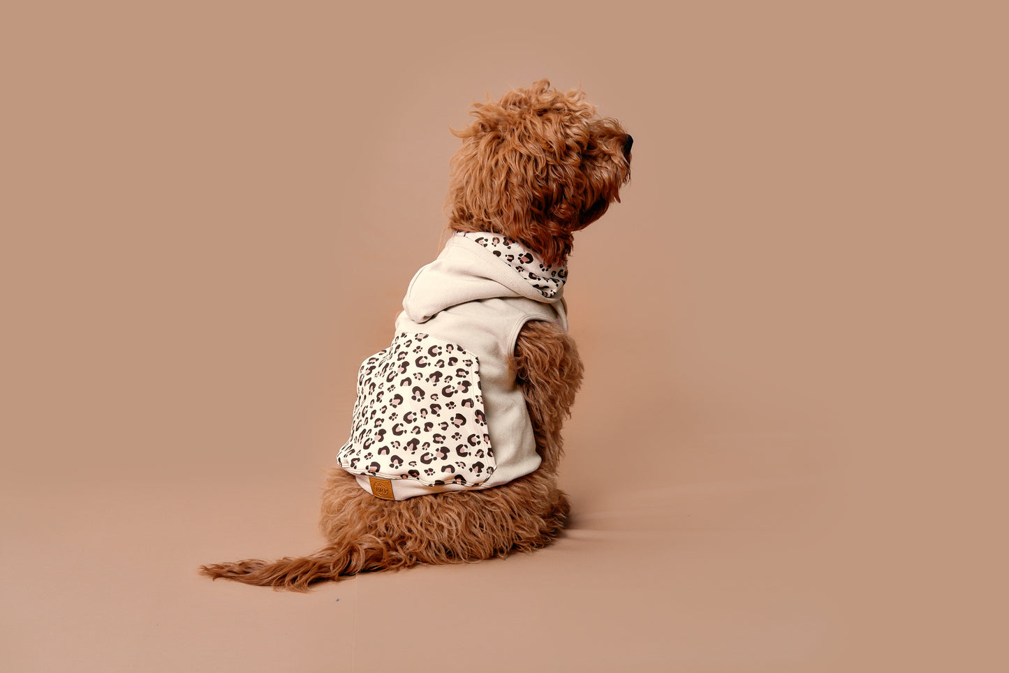 Saco con capucha beige Animal Print