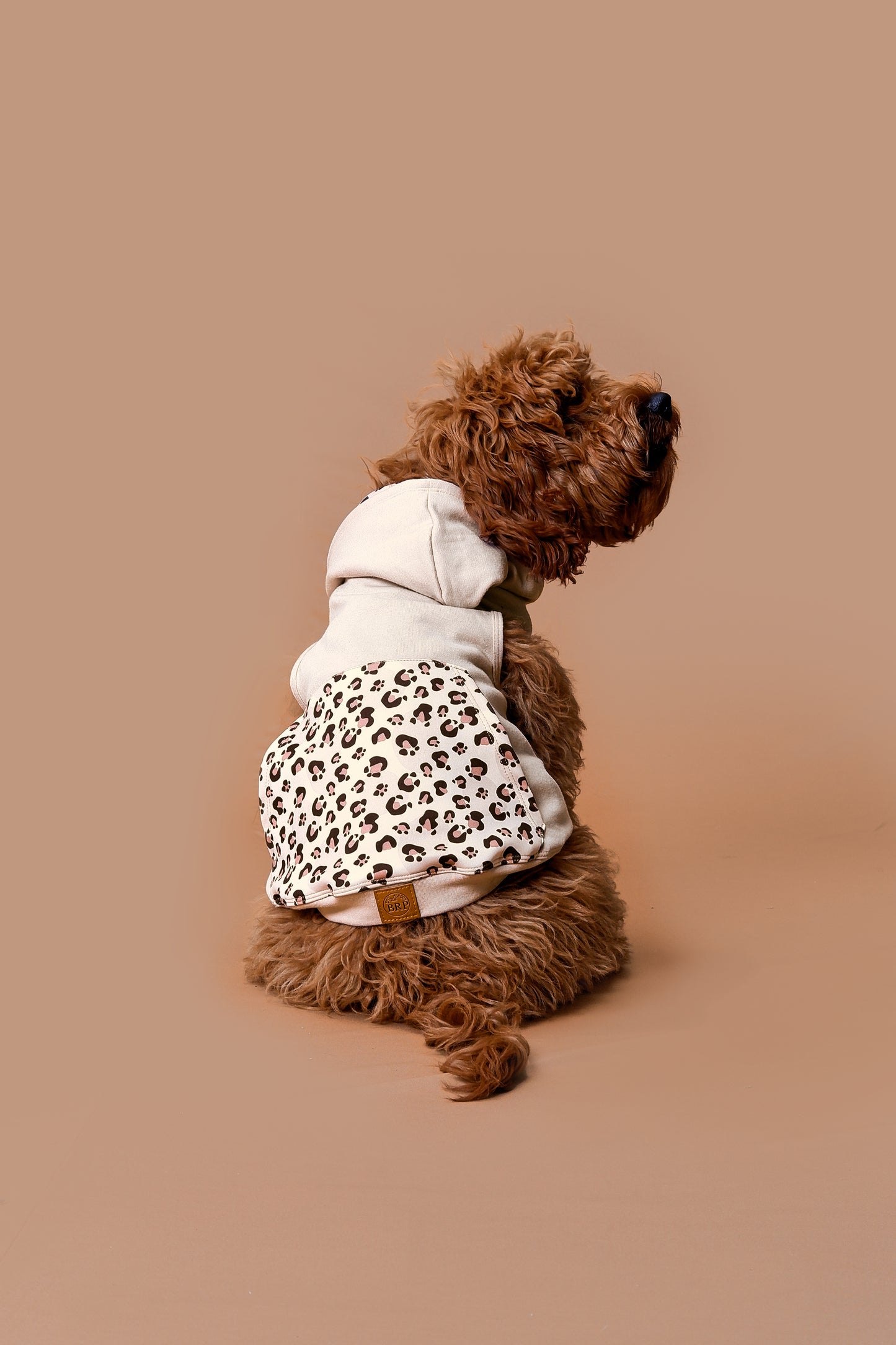 Saco con capucha beige Animal Print