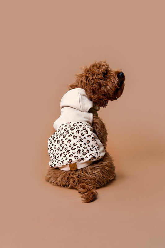 Saco con capucha beige Animal Print