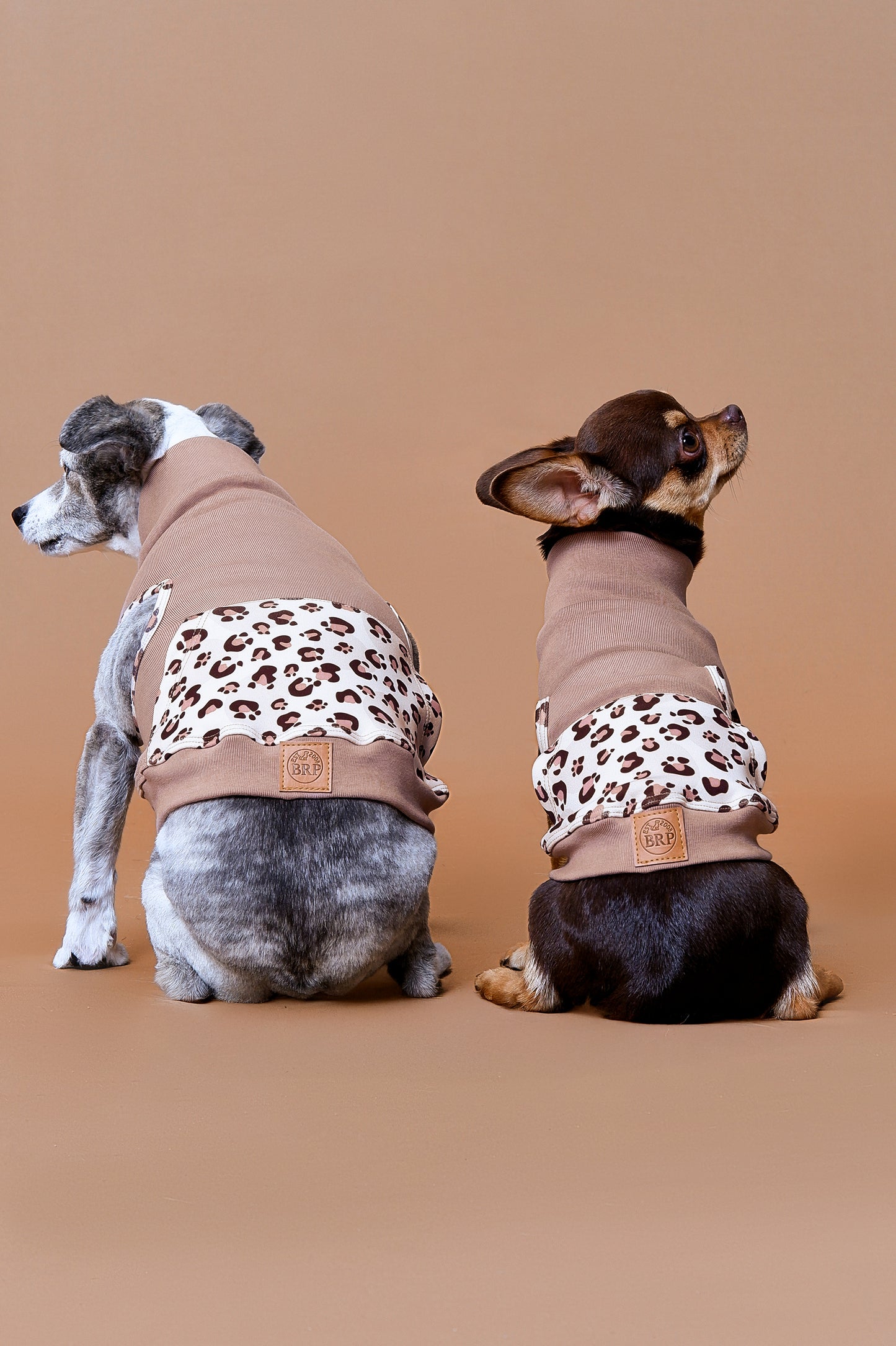 Beige Animal Print Turtleneck
