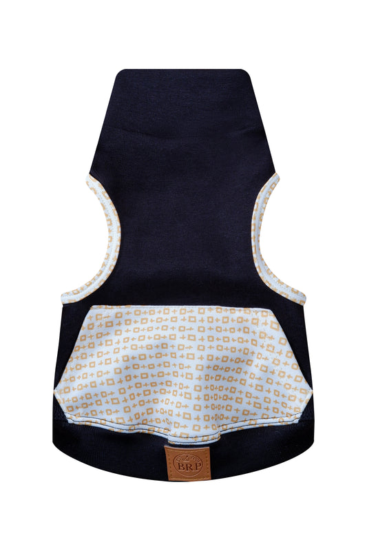 Cuello tortuga negro con estampado de cruces