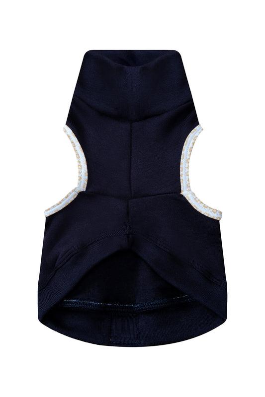 Cuello tortuga negro con estampado de cruces