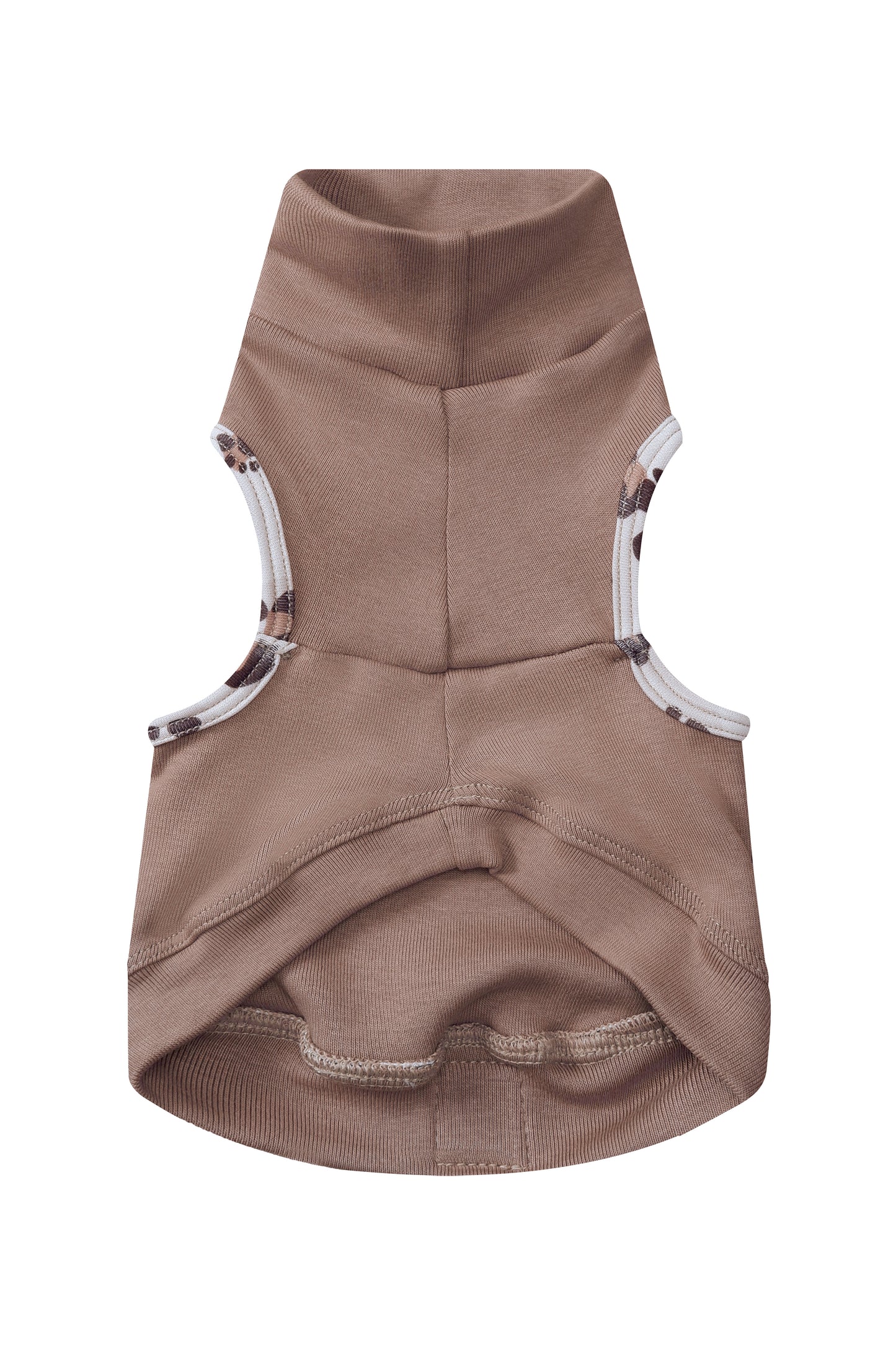 Beige Animal Print Turtleneck