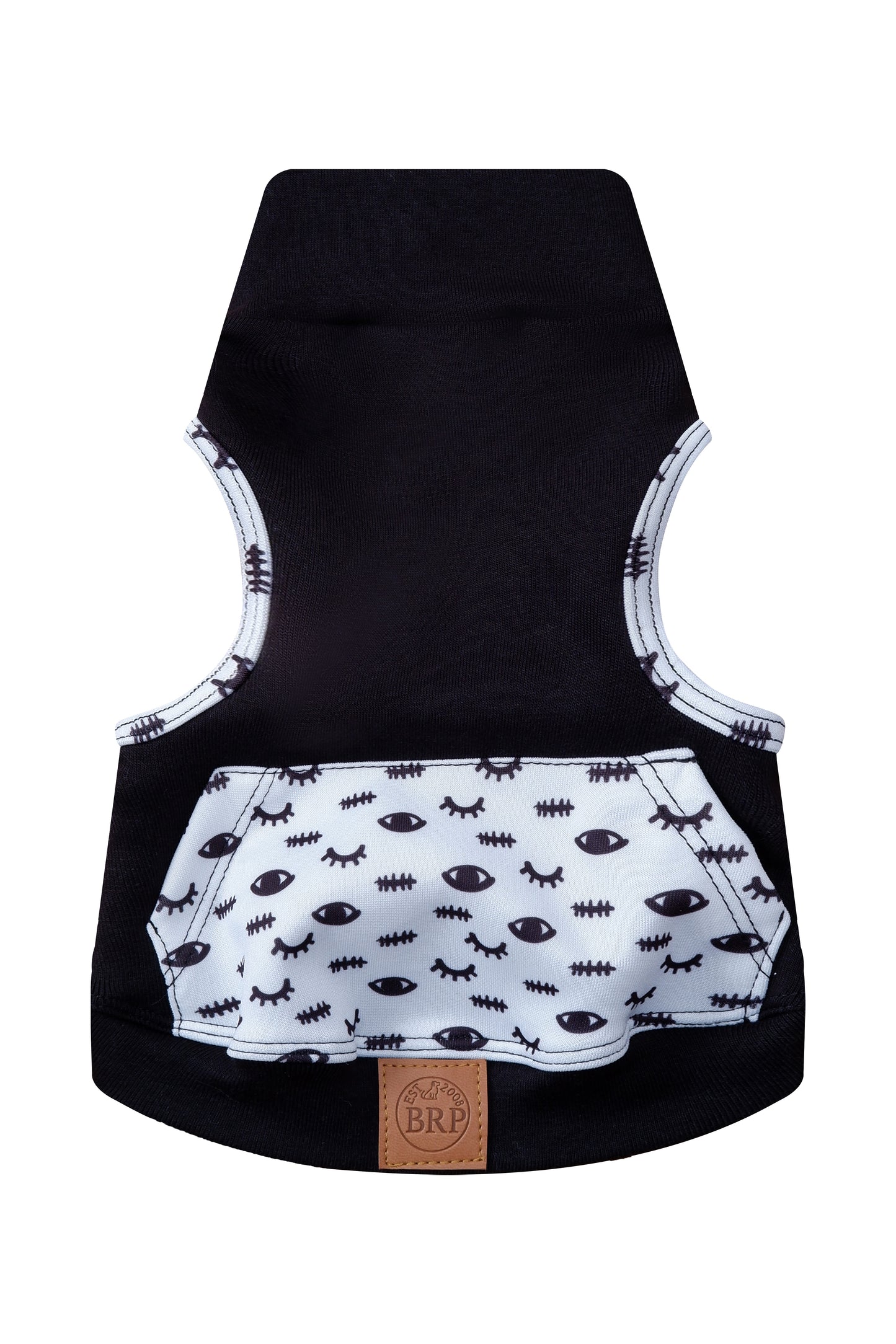 Black cross-print turtleneck