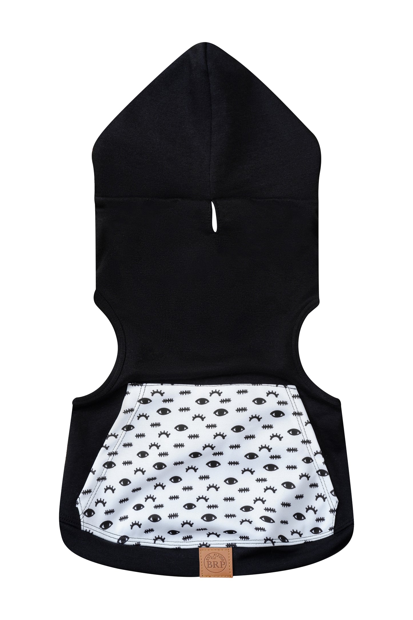 Saco con capucha negro de ojitos